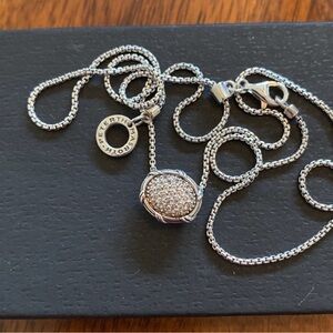 White Topaz and Sterling Silver Necklace with adjustable chain Retail $295